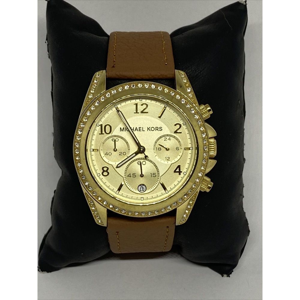 Michael Kors Blair MK5166 Women's Brown Leather Analog Dial Quartz Watch EY117